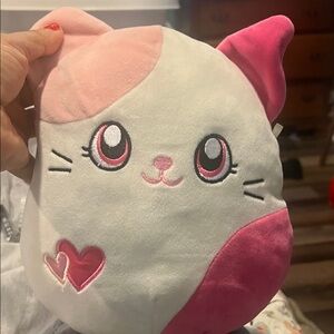Squishmellow Roxy Pink& White Heart Cat Kitty Plush, Used But Good Condition